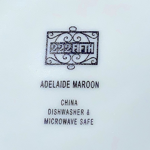 COPY - 222 FIFTH ADELAIDE MAROON LATTE MUG CUP PORCELAIN NEW 16 OZ - Picture 6 of 6